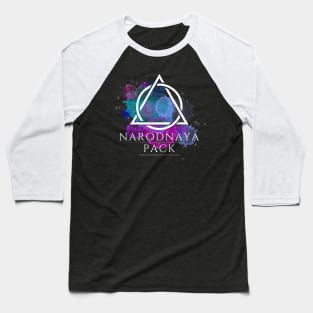 Narodnaya Logo_BlkWatercolor Splash Baseball T-Shirt